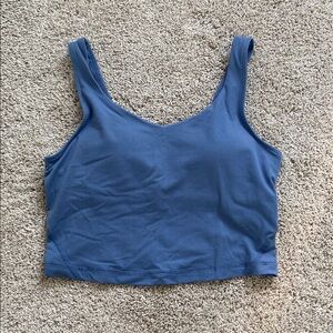 Rae Mode • Paradise Blue V Neck Cropped Yoga Tank